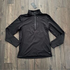 Motion Black Half Zip Mock Neck Pullover S NWT